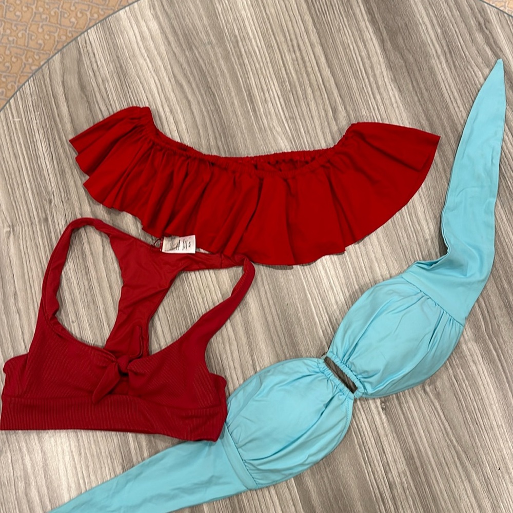 3 bikini tops, LSpace, Letarte, various sizes